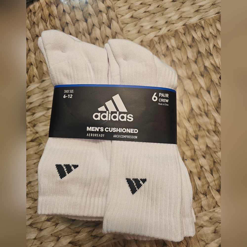 Adidas Men's Cushioned Crew Socks - White